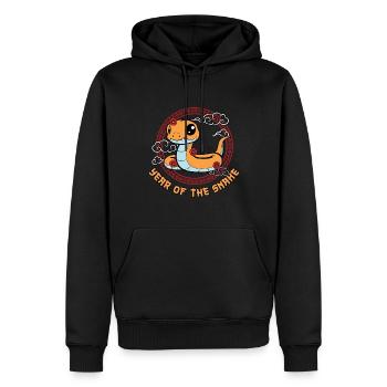 Année Du Serpent Kawaii Zodiac Nouvel An Chinois - Sweat à capuche Premium bio Homme - noir - Devant - Nico (187cm)