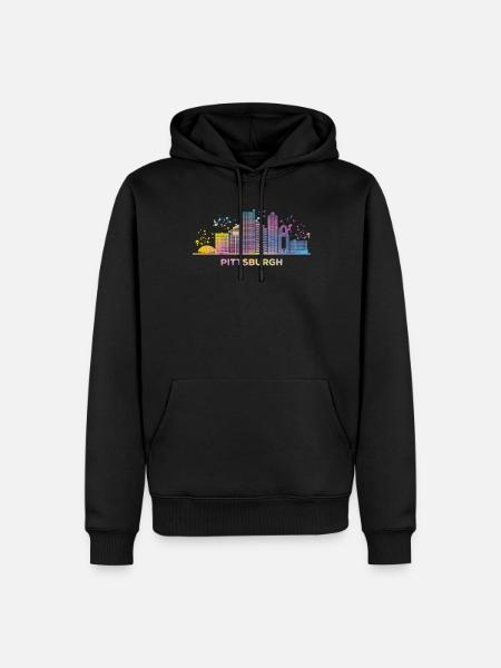 Pittsburgher Skyline Pittsburgh - Männer Premium Bio Hoodie - Schwarz