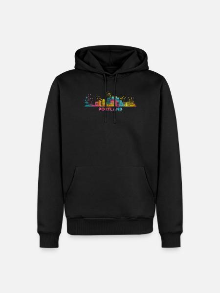 Portlander Skyline Portland - Men’s Premium Organic Hoodie - black