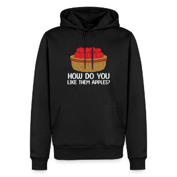 Comment les aimez-vous Les pommes adorent la cueillette des pommes - Sweat à capuche Premium bio Homme - noir - Devant - Nico (187cm)