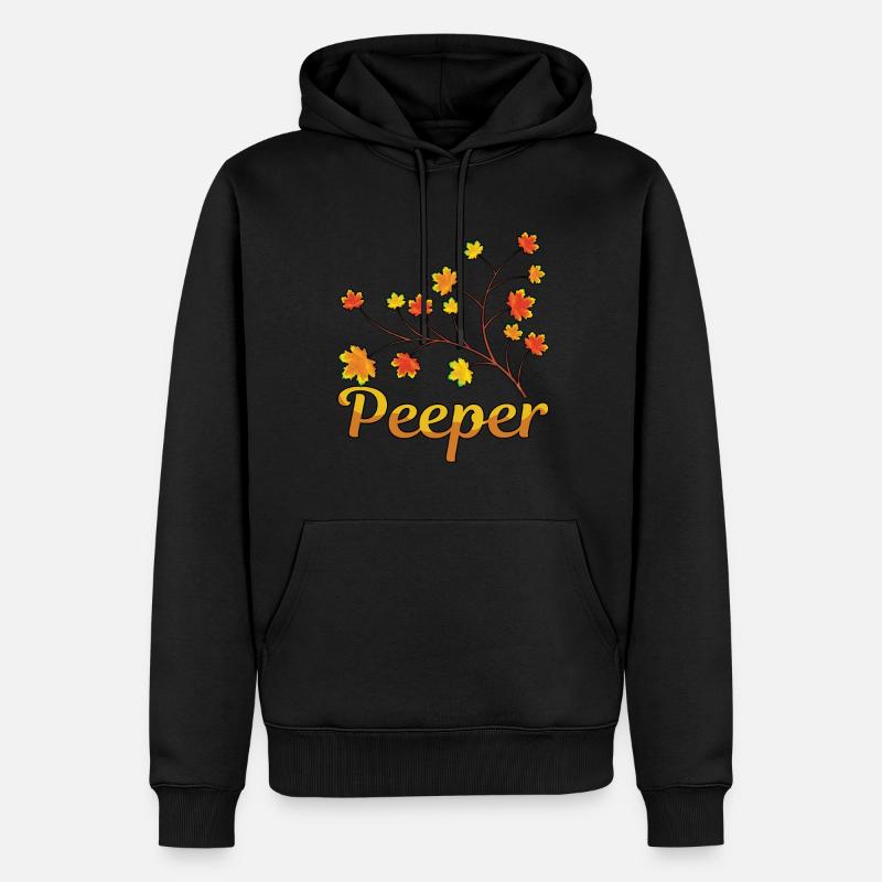 Peeper Feuillage Feuille Drôle - Sweat à capuche Premium bio Homme - noir