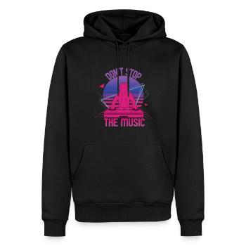 N’arrêtez pas la musique Hard Techno Dark Tekno - Sweat à capuche Premium bio Homme - noir - Devant - Nico (187cm)