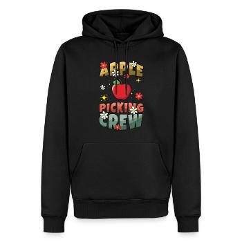 Apple Picking Crew Apple Picker Apple Season Retro - Men’s Premium Organic Hoodie - black - Front - Nico (187cm)