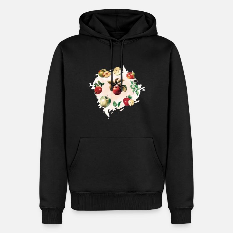 Différentes variétés de pommes Pomme réaliste - Sweat à capuche Premium bio Homme - noir