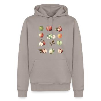 Verschiedene Apfelsorten - Männer Premium Bio Hoodie - Taupe - Vorne - Nico (187cm)