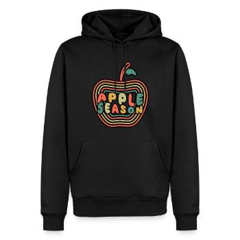 Apple Season Adventure Cueilleur de beurre de pomme Pomme - Sweat à capuche Premium bio Homme - noir - Devant - Nico (187cm)