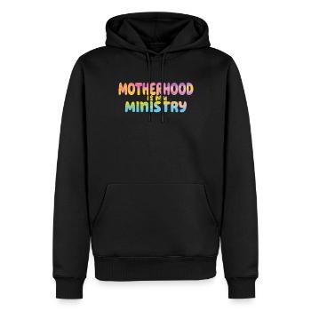 La maternité est mon ministère - Sweat à capuche Premium bio Homme - noir - Devant - Nico (187cm)