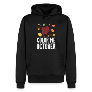 Color Me October Leaf Peeper Foliage Leaf Peeping - Men’s Premium Organic Hoodie - black - Front - Nico (187cm)