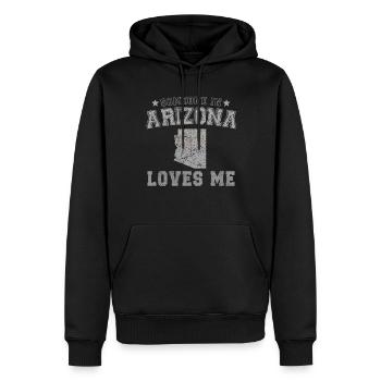 Quelqu’un en Arizona m’aime Grunge - Sweat à capuche Premium bio Homme - noir - Devant - Nico (187cm)
