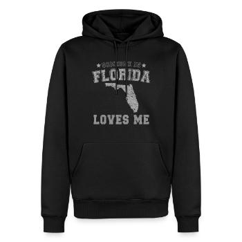 Jemand in Florida liebt mich Grunge - Männer Premium Bio Hoodie - Schwarz - Vorne - Nico (187cm)