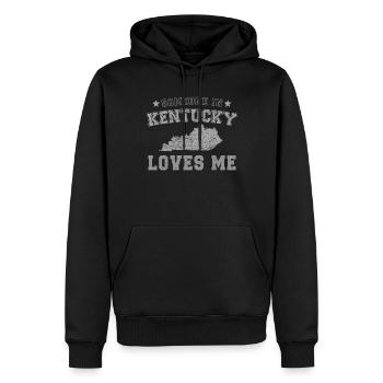 Quelqu’un dans le Kentucky m’aime Grunge - Sweat à capuche Premium bio Homme - noir - Devant - Nico (187cm)