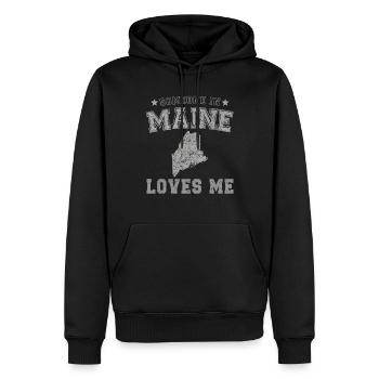 Quelqu’un dans le Maine m’aime Grunge - Sweat à capuche Premium bio Homme - noir - Devant - Nico (187cm)