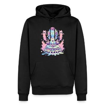 Niedliche Katze Ouija Kawaii Okkult Satanisch Pastell Gothic - Männer Premium Bio Hoodie - Schwarz - Vorne - Nico (187cm)