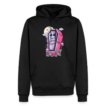 Niedlicher Sarg Kawaii Okkult Satanisch Pastell Gothic - Männer Premium Bio Hoodie - Schwarz - Vorne - Nico (187cm)