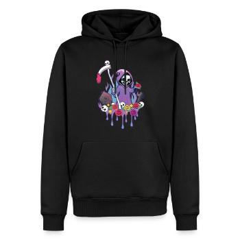 Sensenmann Kawaii Okkult Satanisch Pastell Gothic - Männer Premium Bio Hoodie - Schwarz - Vorne - Nico (187cm)