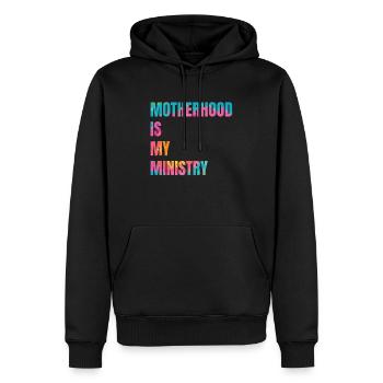 La maternité est mon ministère - Sweat à capuche Premium bio Homme - noir - Devant - Nico (187cm)