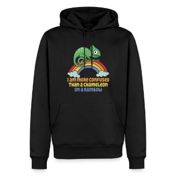 I'm more confused than a chameleon - Men’s Premium Organic Hoodie - black - Front - Nico (187cm)