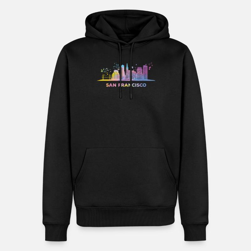 San Franciscans Skyline San Francisco - Männer Premium Bio Hoodie - Schwarz