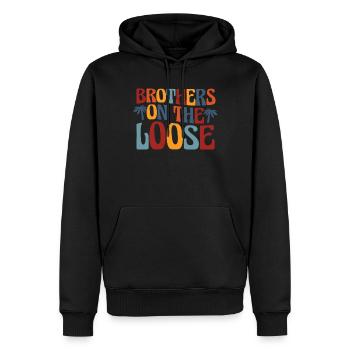 Brothers On The Loose Geschwisterreise - Männer Premium Bio Hoodie - Schwarz - Vorne - Nico (187cm)