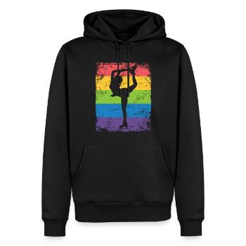 Patinage artistique Patinage artistique Patinage sur glace - Sweat à capuche Premium bio Homme - noir - Devant - Nico (187cm)
