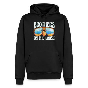 Brothers On The Loose Geschwisterreise - Männer Premium Bio Hoodie - Schwarz - Vorne - Nico (187cm)