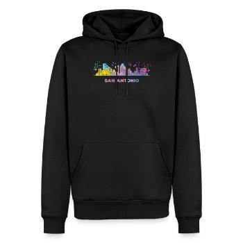 Ligne d’horizon de San Antonian San Antonio - Sweat à capuche Premium bio Homme - noir - Devant - Nico (187cm)