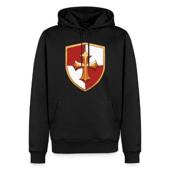 Bouclier Ren Faire Joute - Sweat à capuche Premium bio Homme - noir - Devant - Nico (187cm)