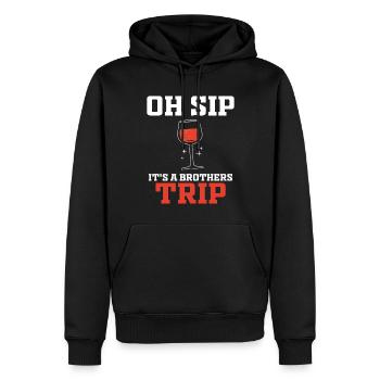 Geschwister Oh Sip Its A Brothers Trip - Sweat à capuche Premium bio Homme - noir - Devant - Nico (187cm)