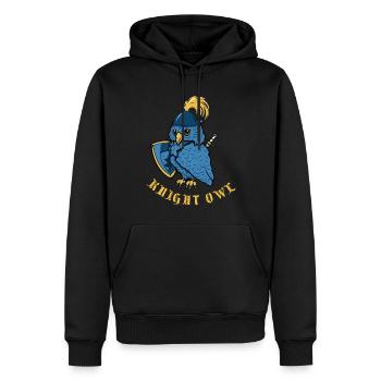 Chevalier hibou drôle joute Ren Faire - Sweat à capuche Premium bio Homme - noir - Devant - Nico (187cm)