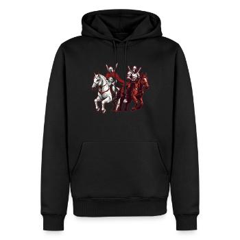 Chevaliers à cheval Ren Faire Joute - Sweat à capuche Premium bio Homme - noir - Devant - Nico (187cm)