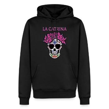 La Catrina Schmetterling Muertos Tag der Toten Halloween - Männer Premium Bio Hoodie - Schwarz - Vorne - Nico (187cm)