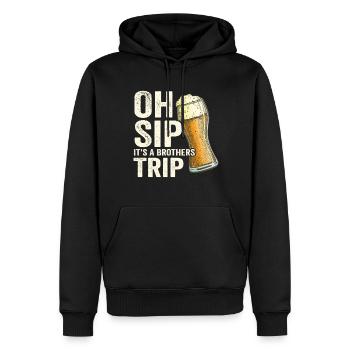 Geschwister Oh Sip Its A Brothers Trip - Sweat à capuche Premium bio Homme - noir - Devant - Nico (187cm)