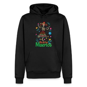Blumen Muertos Tag der Toten Halloween - Männer Premium Bio Hoodie - Schwarz - Vorne - Nico (187cm)