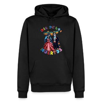 Skelett Paar passend Halloween Muertos Tag - Männer Premium Bio Hoodie - Schwarz - Vorne - Nico (187cm)