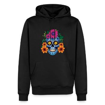 Realistic Skeleton Muertos Day Of Dead Halloween - Men’s Premium Organic Hoodie - black - Front - Nico (187cm)