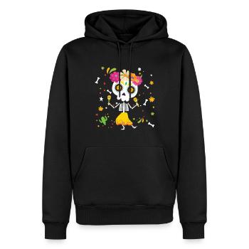 La Catrina Muertos Tag der Toten Halloween - Männer Premium Bio Hoodie - Schwarz - Vorne - Nico (187cm)