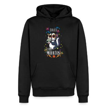 Mignon Écureuil Kawaii Muertos Jour De Mort Halloween - Sweat à capuche Premium bio Homme - noir - Devant - Nico (187cm)