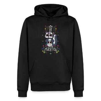Süße Kawaii Blumen Muertos Tag Des Toten Halloween - Männer Premium Bio Hoodie - Schwarz - Vorne - Nico (187cm)