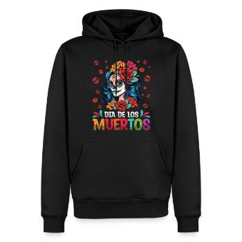 Dia De Los Muertos Tag Der Toten Mexikanische Catrina - Männer Premium Bio Hoodie - Schwarz - Vorne - Nico (187cm)