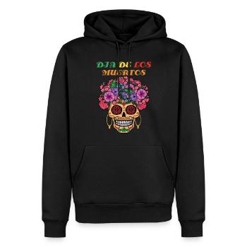 Dia Los Muertos Halloween Party Blumen - Männer Premium Bio Hoodie - Schwarz - Vorne - Nico (187cm)