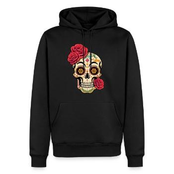 Rose Skelett Muertos Tag Des Toten Halloween - Männer Premium Bio Hoodie - Schwarz - Vorne - Nico (187cm)