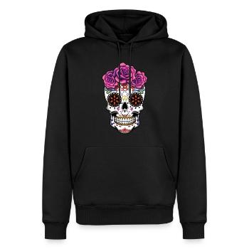 Rose Floral Muertos Tag Des Toten Halloween - Männer Premium Bio Hoodie - Schwarz - Vorne - Nico (187cm)