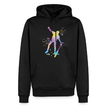 Unicycliste monocycle monocycle - Sweat à capuche Premium bio Homme - noir - Devant - Nico (187cm)