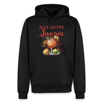 Cocktail Bartender Blood Type Sangria - Men’s Premium Organic Hoodie - black - Front - Nico (187cm)