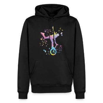 Unicycliste monocycle monocycle - Sweat à capuche Premium bio Homme - noir - Devant - Nico (187cm)