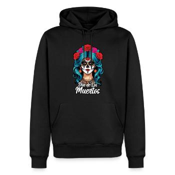 La Catrina Floral Muertos Tag Des Toten Halloween - Männer Premium Bio Hoodie - Schwarz - Vorne - Nico (187cm)