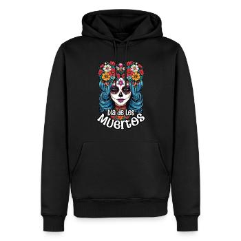 La Catrina Floral Muertos Tag Des Toten - Männer Premium Bio Hoodie - Schwarz - Vorne - Nico (187cm)