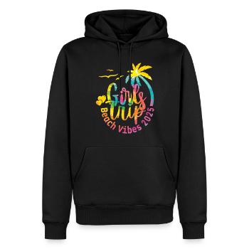 Week-end entre filles Beach Vibes 2025 - Sweat à capuche Premium bio Homme - noir - Devant - Nico (187cm)