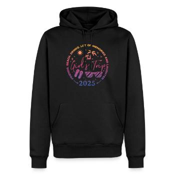 Friends Beach Laughing Girls Trip 2025 - Men’s Premium Organic Hoodie - black - Front - Nico (187cm)