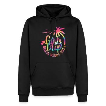 Week-end entre filles Beach Vibes 2025 - Sweat à capuche Premium bio Homme - noir - Devant - Nico (187cm)